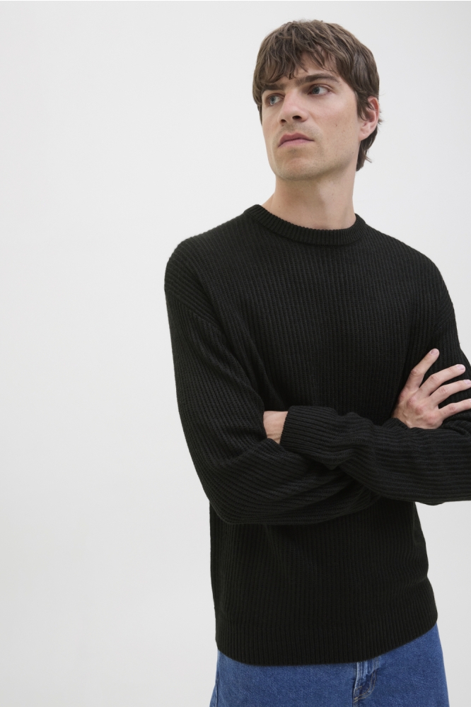 JREBLOGAN KNIT CREW NECK SN 12279452 BLACK